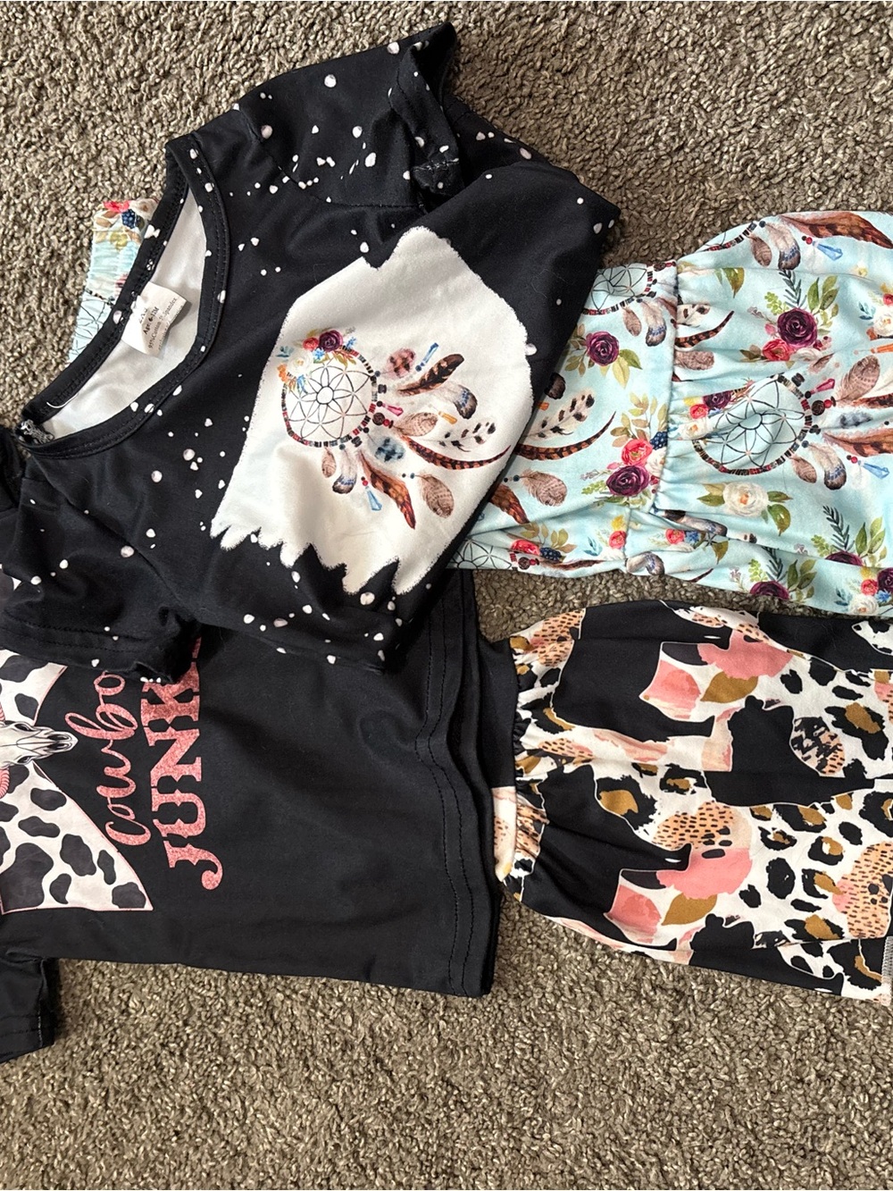 Graphic Top and flare bottom Sets